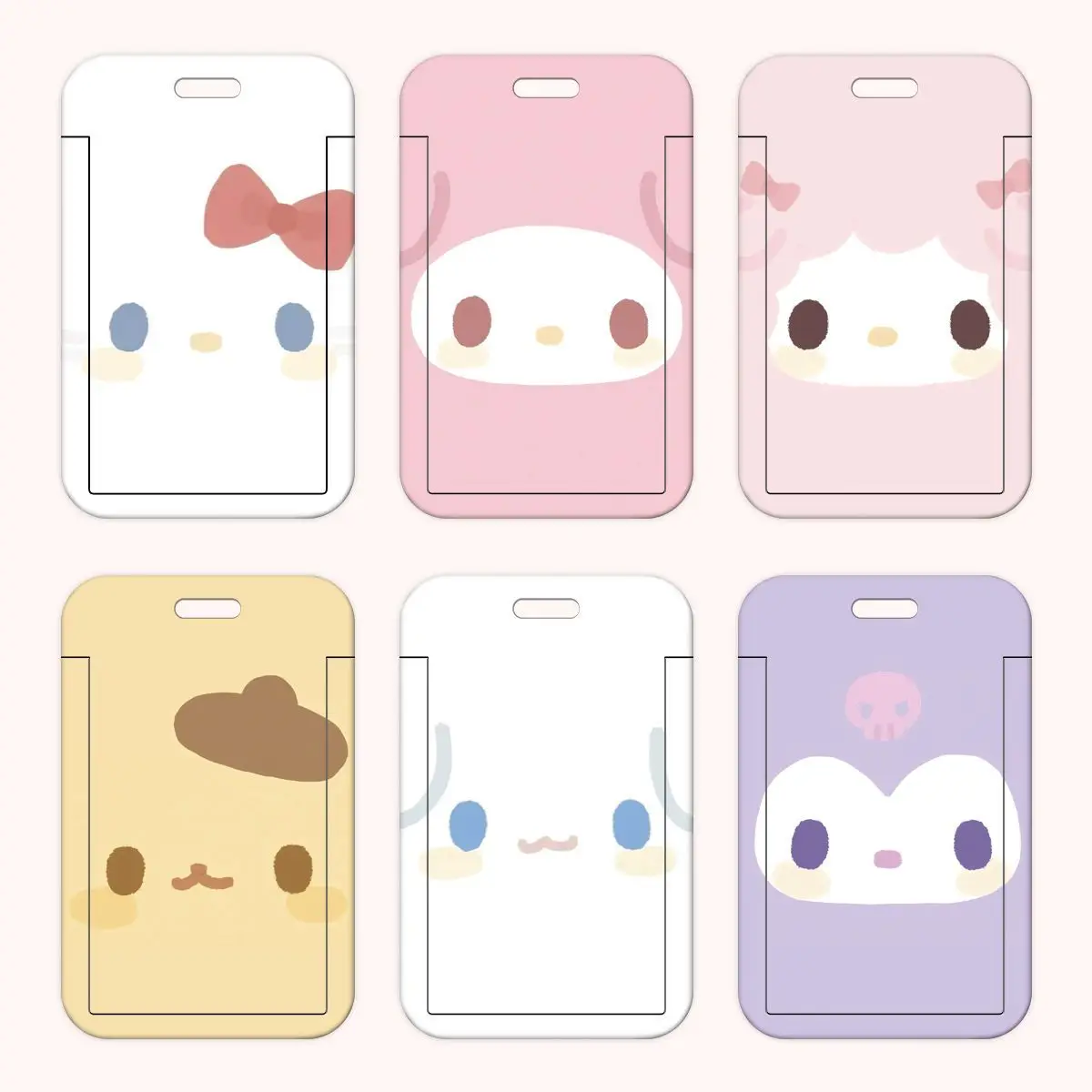 

Kawaii Sanrio Cinnamoroll Card Holder Cute Sliding Card Cover Access Card Campus ID Protection Cover Girl Gift