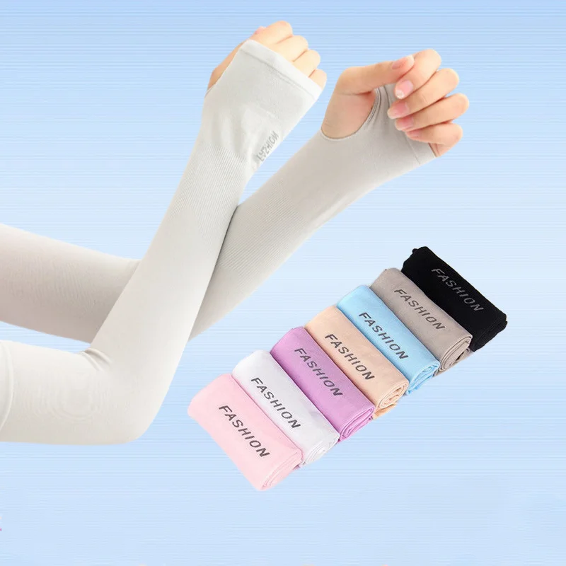 

Sun Protection Ice Sleeves Ice Silk Arm Sleeves Summer UV Protection Cooling Arm Guards For Cycling Driving Men Women