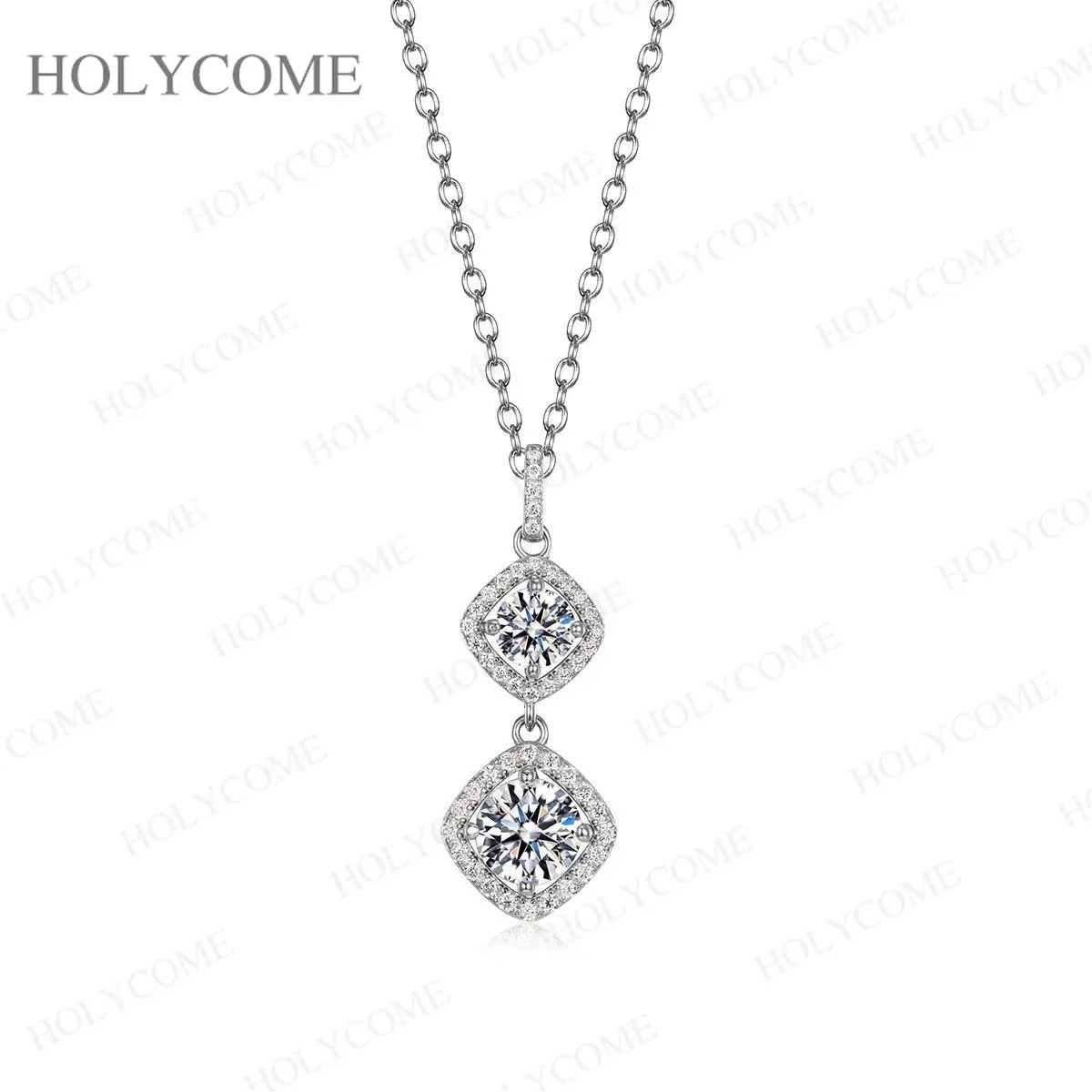 925 Sterling Silber Funkelnder Stein Anhänger Halskette Elegante Zarte Schlüsselbeinkette für Damen Modischer Edel-Schmuck – Detail 5