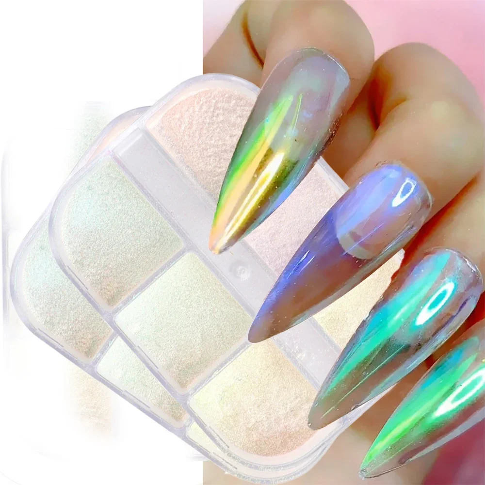 

Metallic Nail Powder Aurora Shiny Pearl Mirror Dust Silver Gel Polish Moonlight Powders Fritillary Shell Pigment Nail Decoration