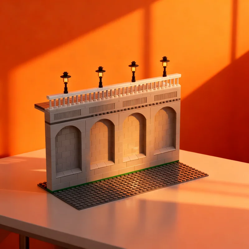 295pcs MOC City Retaining Wall Model Toy Building Blocks Architecture Christmas Gift Art Collection Craft Birthday Assemble