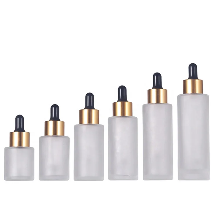 20ml 1OZ 40/50ml Flat Shoulder Clear Frosted Glass Essential Oil Eye Drop Bottles 60ml 80ml 100ml Perfume Essence Pipe Dispenser