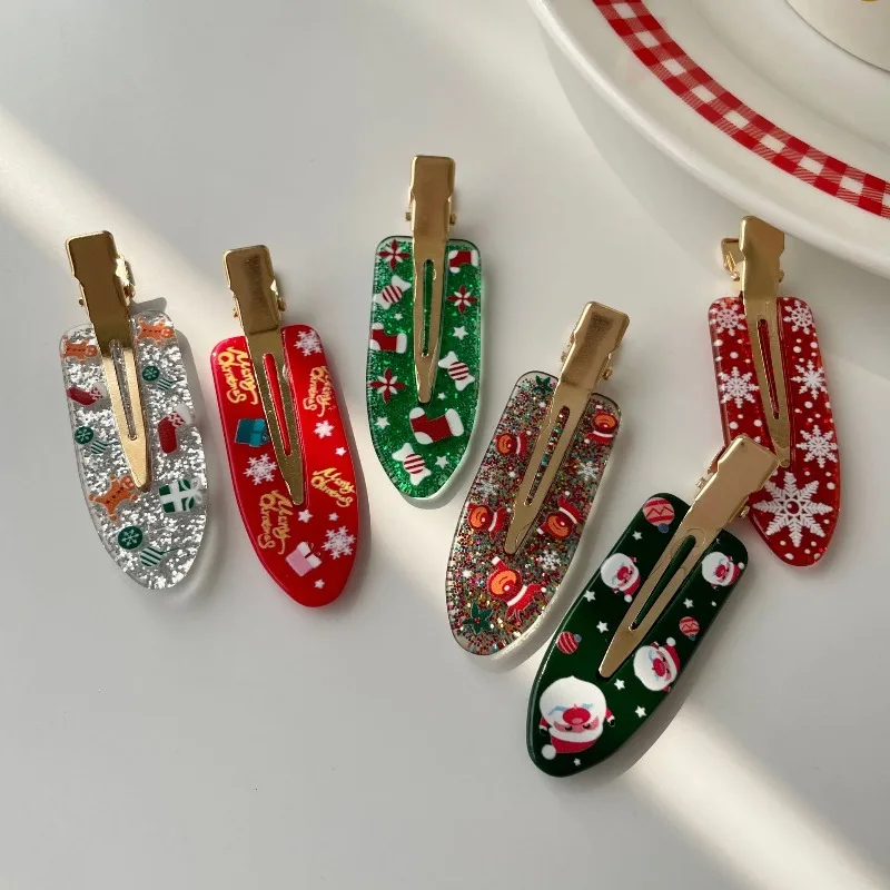 

2/3/6pcs Christmas Hair Accessories for women snow pattern hair clips kids Xmas presents