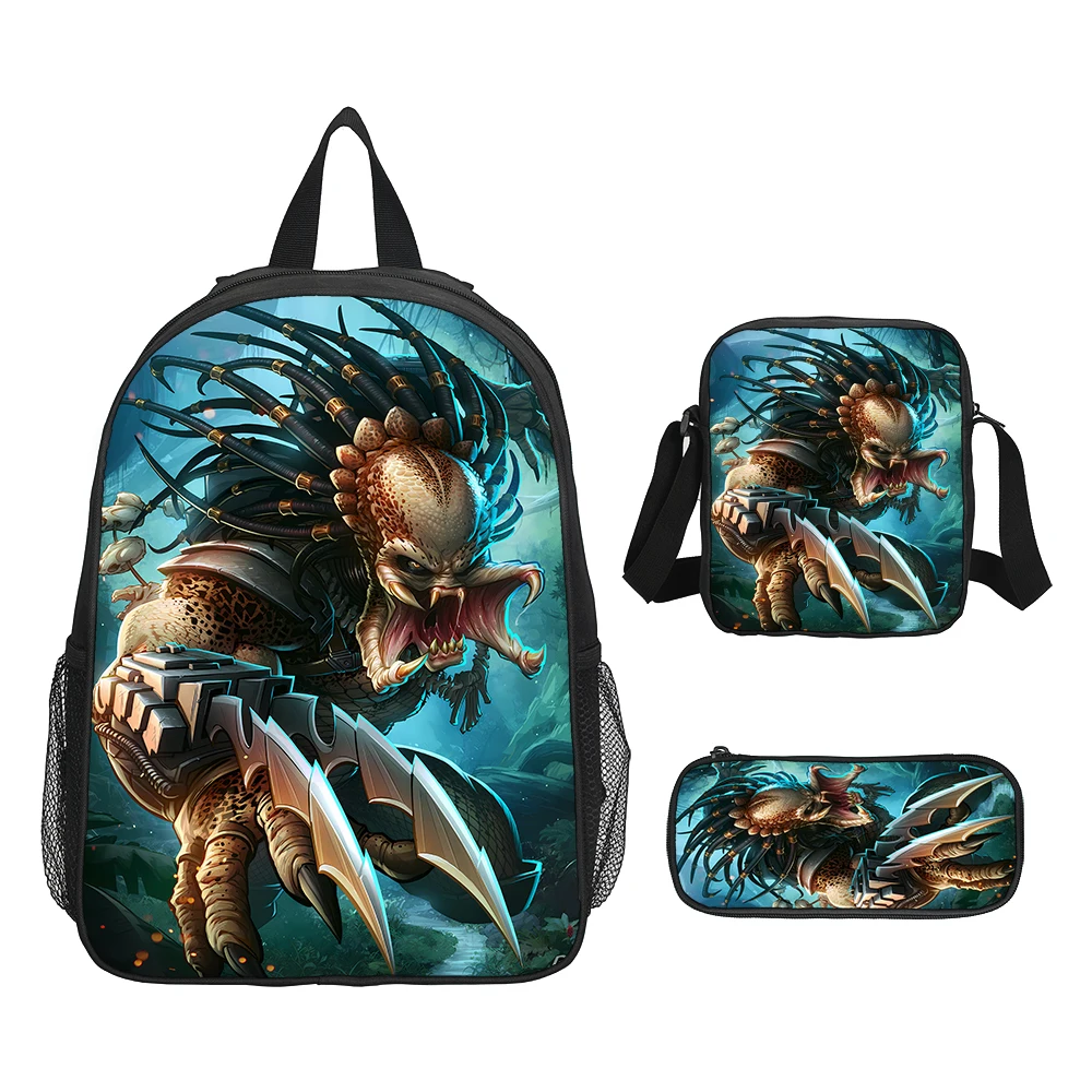 Alienss VS Predator Child School Backpack Shoulder Bags Pencil Case Book Bags For Grades1-3 Students Backpack
