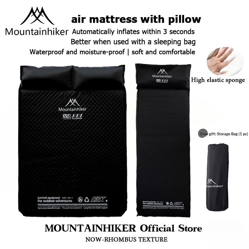 MOUNTAINHIKER Ultra-thick 3CM & 5CM Camping Self-Inflating Mattress Memory Foam Single/Double Waterproof Pad Camping Bed Mat Out