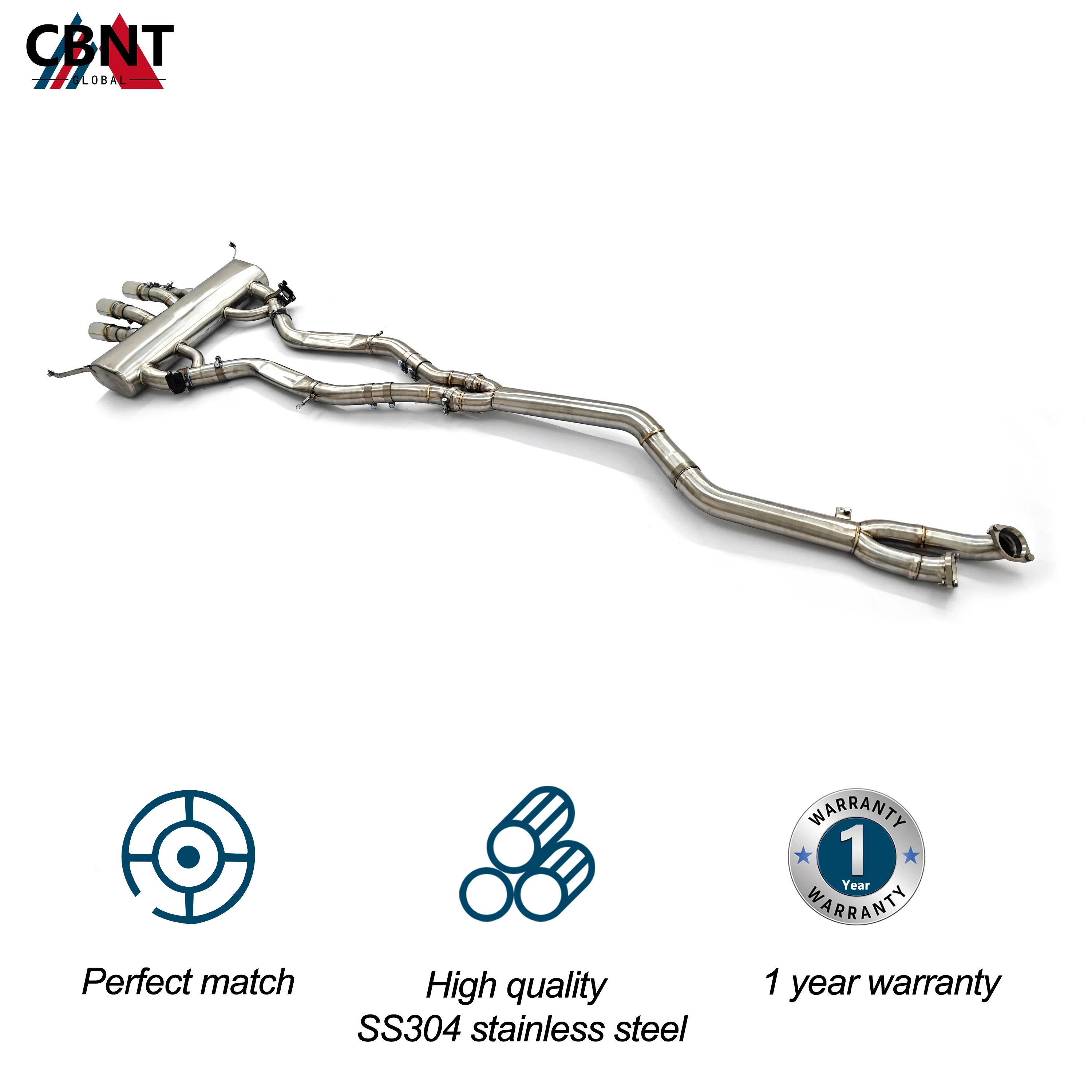 CBNT for BMW G80 M3 G82 M4 S58 3.0T Single Midpipe Valved Catback Center Quad Exit Exhaust Tips High Quality 304 Exhaust Systems