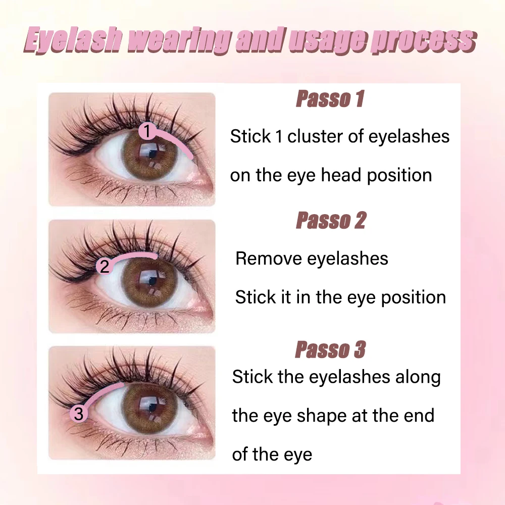 1 Box/100 Bündel Nerz-Kunstwimpern 3D Natürliche Russische Einzelwimpern Manga-Wimpernverlängerung Wimperncluster Make-up-Tool – Detail 4