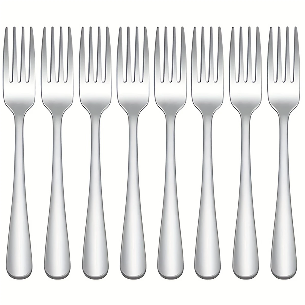 8pcs Stainless Steel Salad Fork Dessert Fork Set, Dishwasher Safe