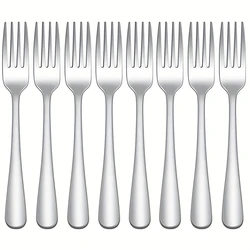 8pcs Stainless Steel Salad Fork Dessert Fork Set, Dishwasher Safe