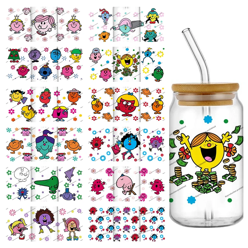 40 تصميم حصري السيد الرجال و ليتل ملكة جمال 16 أوقية UV DTF ثلاثية الأبعاد ملصق الشارات يلتف للزجاج يمكن كوب الحرفية لتقوم بها بنفسك هدية عيد ميلاد الإبداعية #1