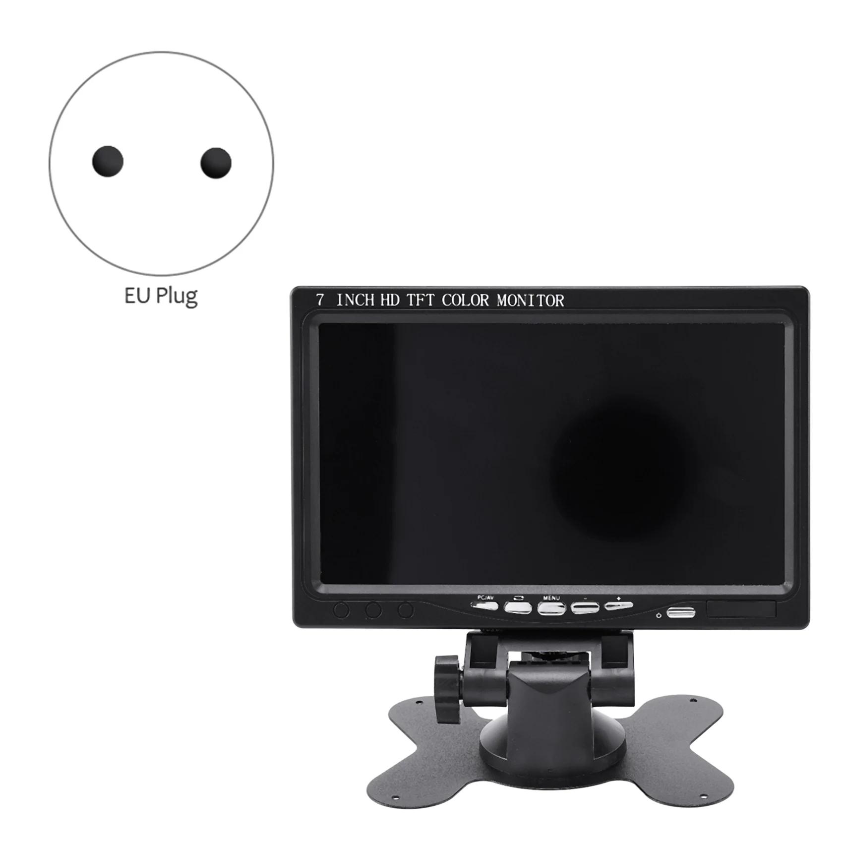 7 Inch Portable Monitor 1024X600 Display HDMI-Compatible/VGA/AV Photography Monitor EU Plug