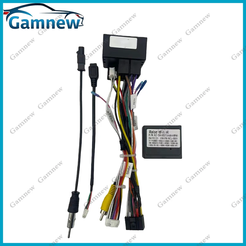 Car 16Pin Stereo Wiring Harness Power Cable With Canbus Box Decoder For Roewe 360 550 I5 RX5 RX3 I6 EI5 MG GS ZS 3 5 6