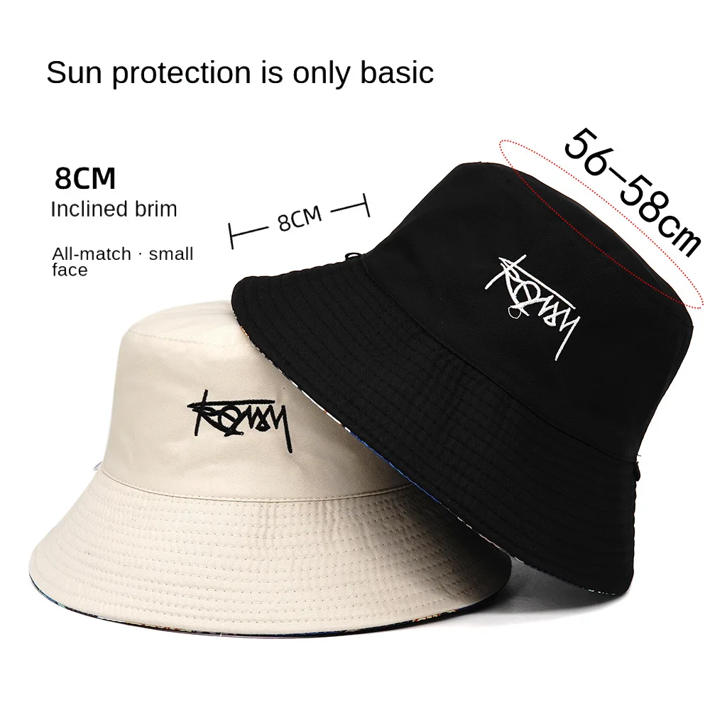 Large Brim Fisherman Hat Reversible Hawaii Korean Spring Summer For Men Women Streetwear Panama Bob Hiphop Buckets Cap