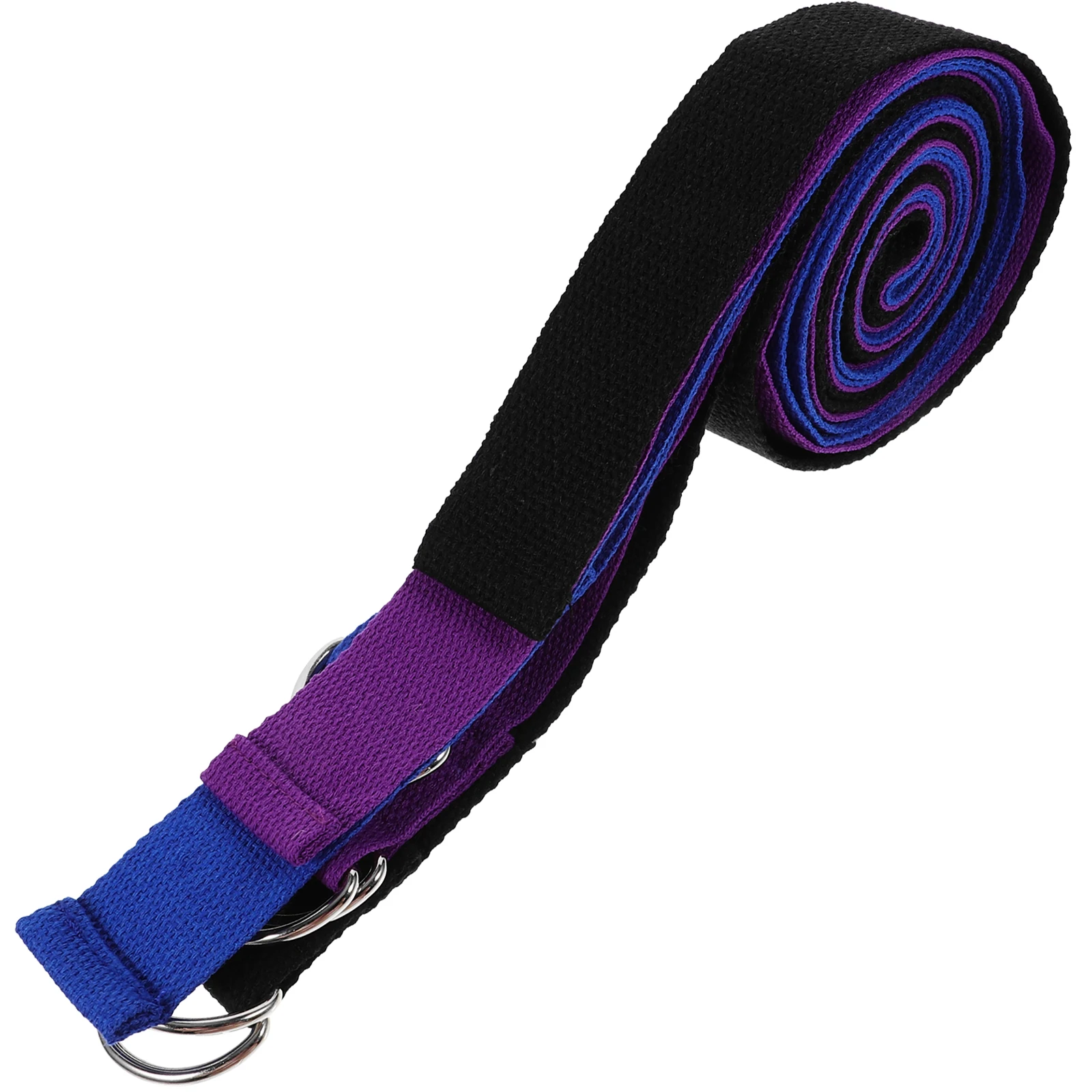 

3pcs Yoga Stretching Strap Adjustable D-ring Black Purple Blue Set Home Inelastic Bands Reusable Exercise