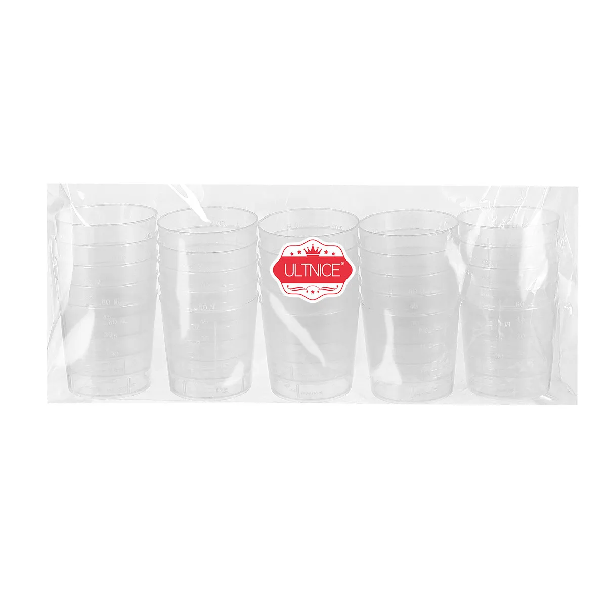 25Pcs 60Ml Thickened Plastic Measuring Cup Graduated Beaker for Laboratory Household Cooking Rice Flour Vinegar Storage Wide