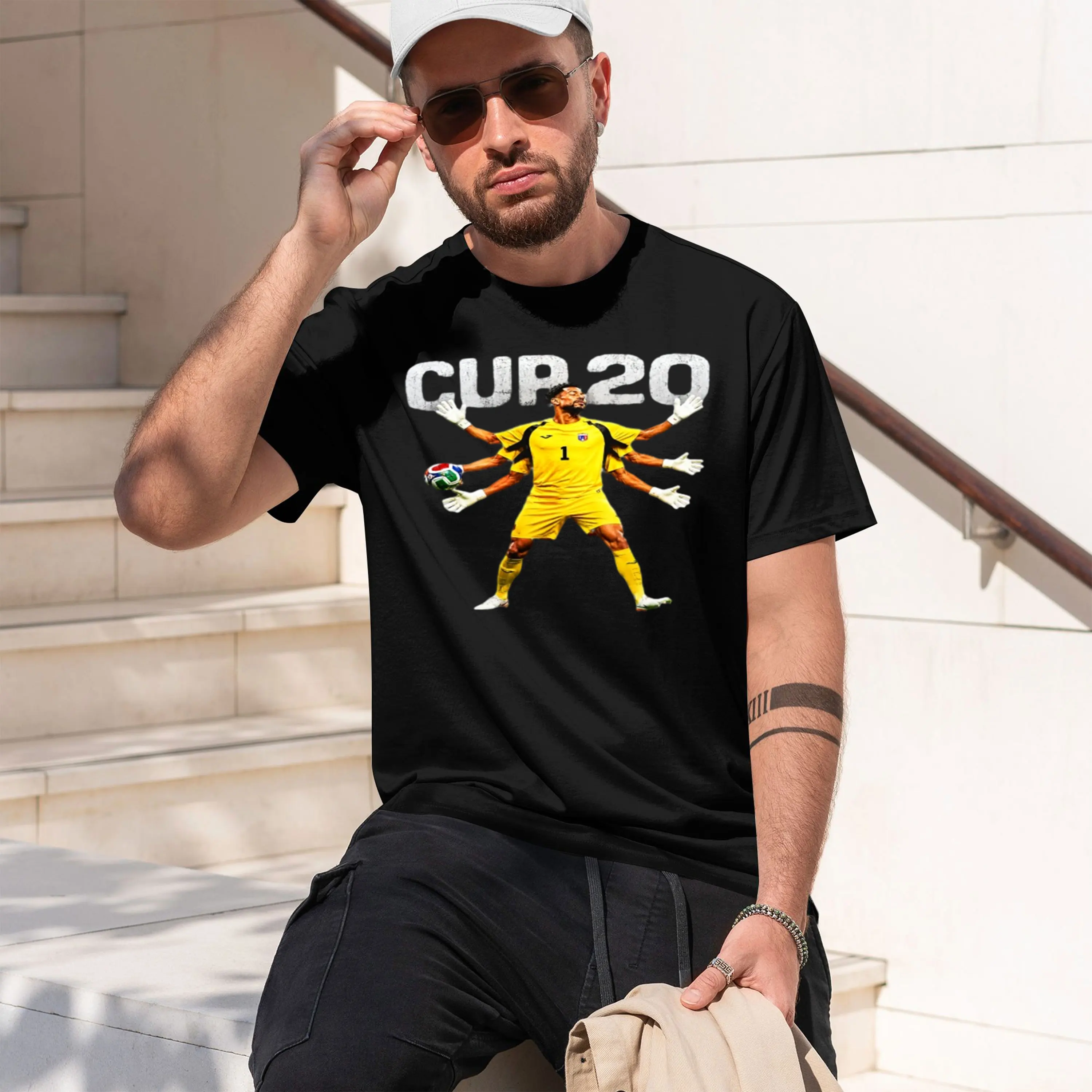 Vozinha Ce Verde Multi- Goalkeeper Creative Pose Print Breathable Grh T-Shirt National Football Fan Casual s 2026 New Model Shor