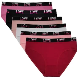 Cotton Underwear Women Panties Plus Size Briefs Female Knickers Lady Lingerie High Waist Wide Belt Underpants 6 Pieces/Lot