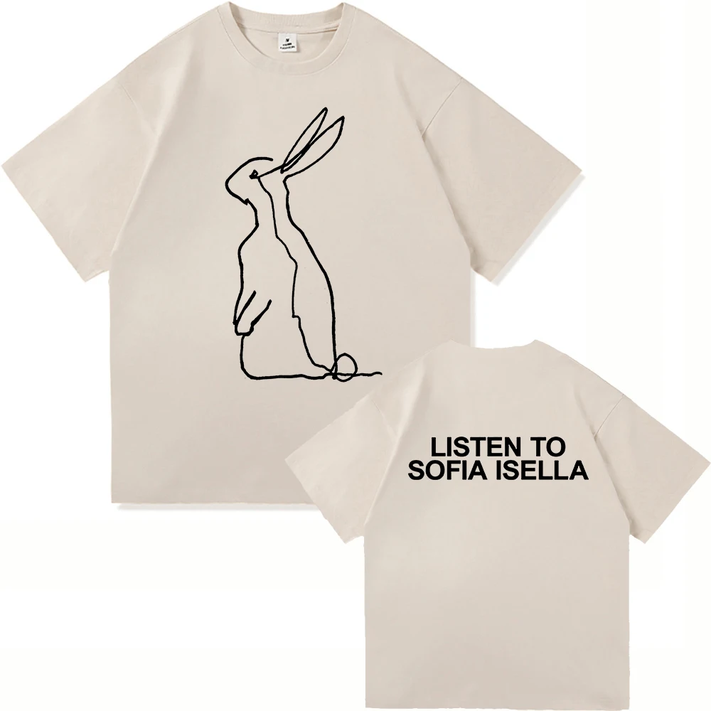 صوفيا إيسيلا عشاء الكلب التي شيرت موضة 2025 ألبوم الأرنب الرجال/النساء الملابس Harajuku بلايز عالية الجودة القطن بلايز