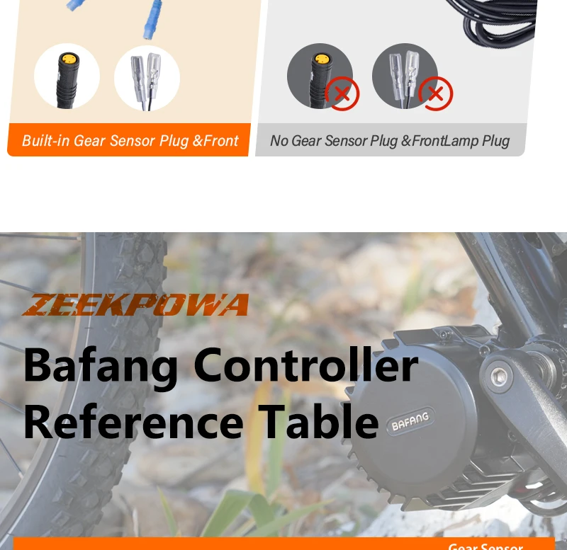 BAFANG 48V 750W BBS01 BBS02 Zentralmotorsteuerung für Mittelantriebsmotor mit Frontlampenanschluss und Gangschaltungssensor – Detail 4