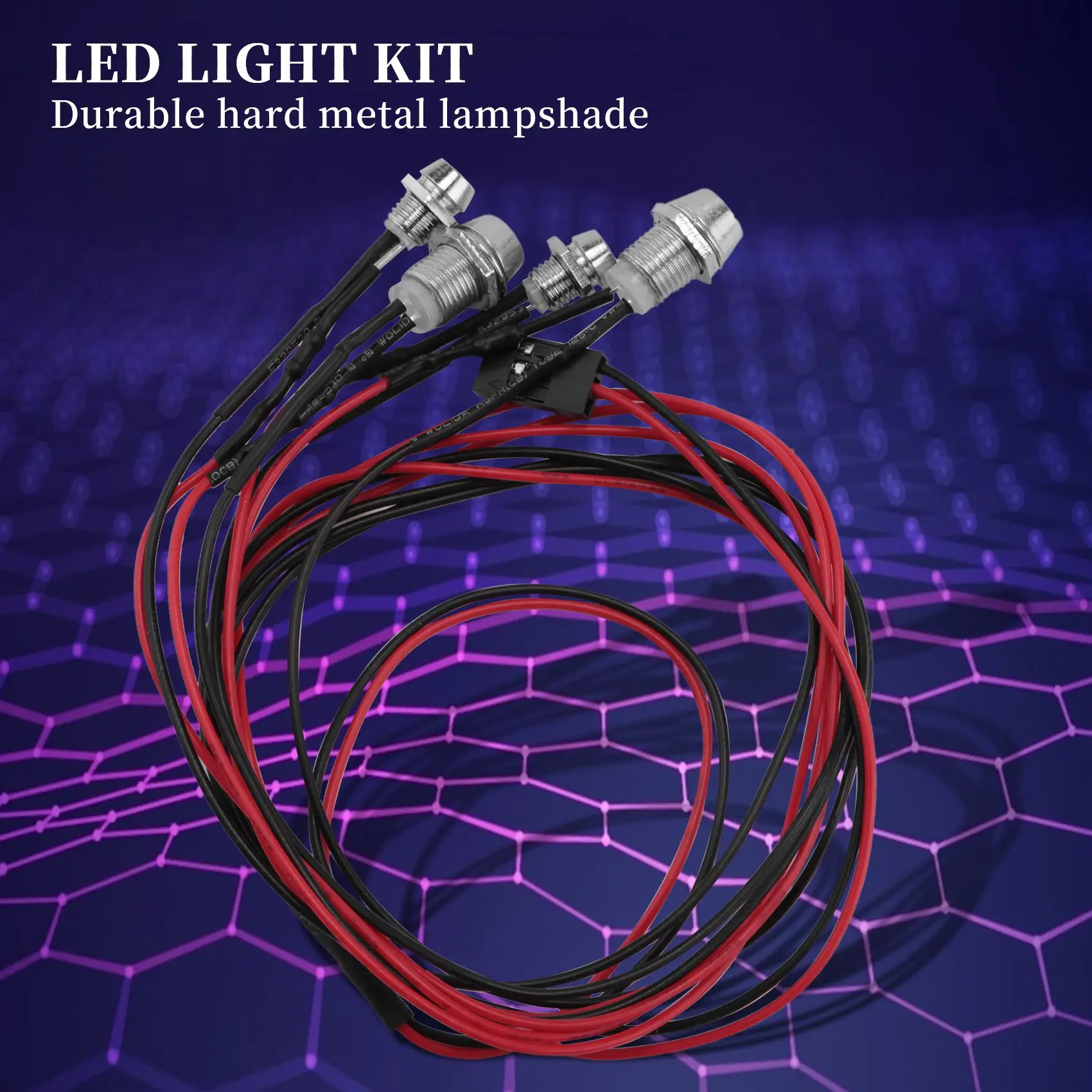 4 LED Lights Kit 2 White 2 Red for 1/10 1/8 Traxxas HSP Redcat RC4WD Tamiya Axial SCX10 D90 HPI RC Car