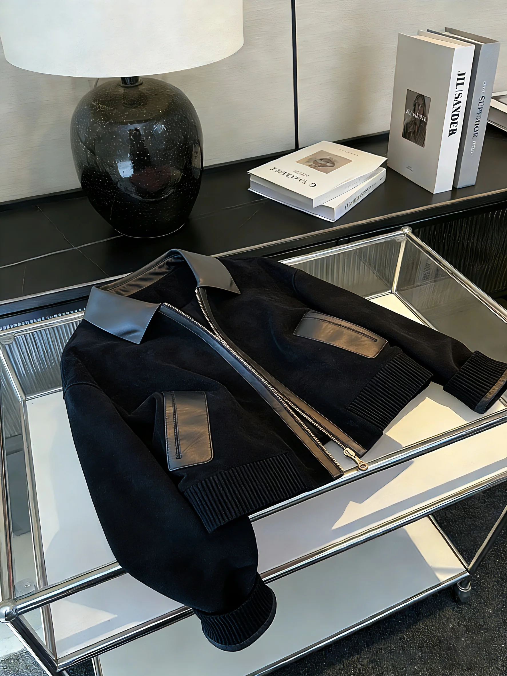 

Ретро-куртка из замши с воротником-пэчворк, повседневная свободная женская куртка, модная универсальная верхняя одежда для весны и осени