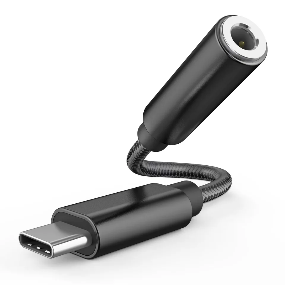 유형 C ~ 3.5mm 헤드폰 어댑터 USB-C 3.5 잭 오디오 케이블 (화웨이 P30 샤오미 삼성 원플러스 이어폰 오디오 어댑터)