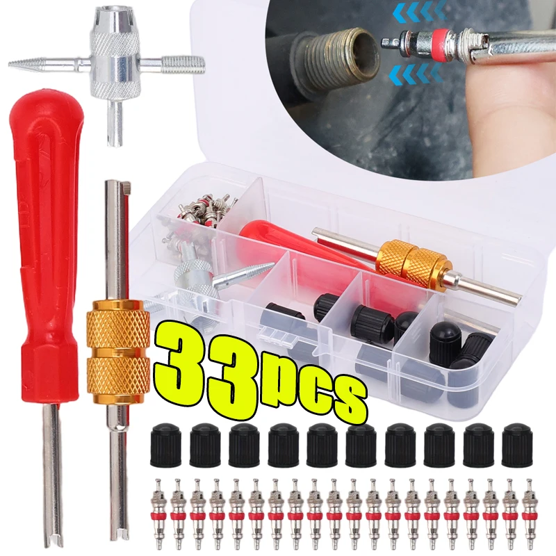 Car Bicycle Slotted Handle Tire Valve Stem Core Remover Screwdriver Tire Repair Install Tool Kit Auto Motorcycle Accessories