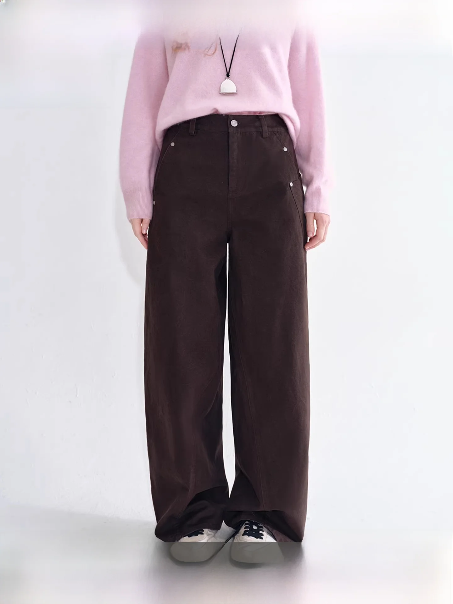 

Женские повседневные брюки Fano Asymmetrical ket Design, весенние, из хлопка, прямого кроя, с эффектом драпировки, в стиле Aosphere Feel Knife Bend