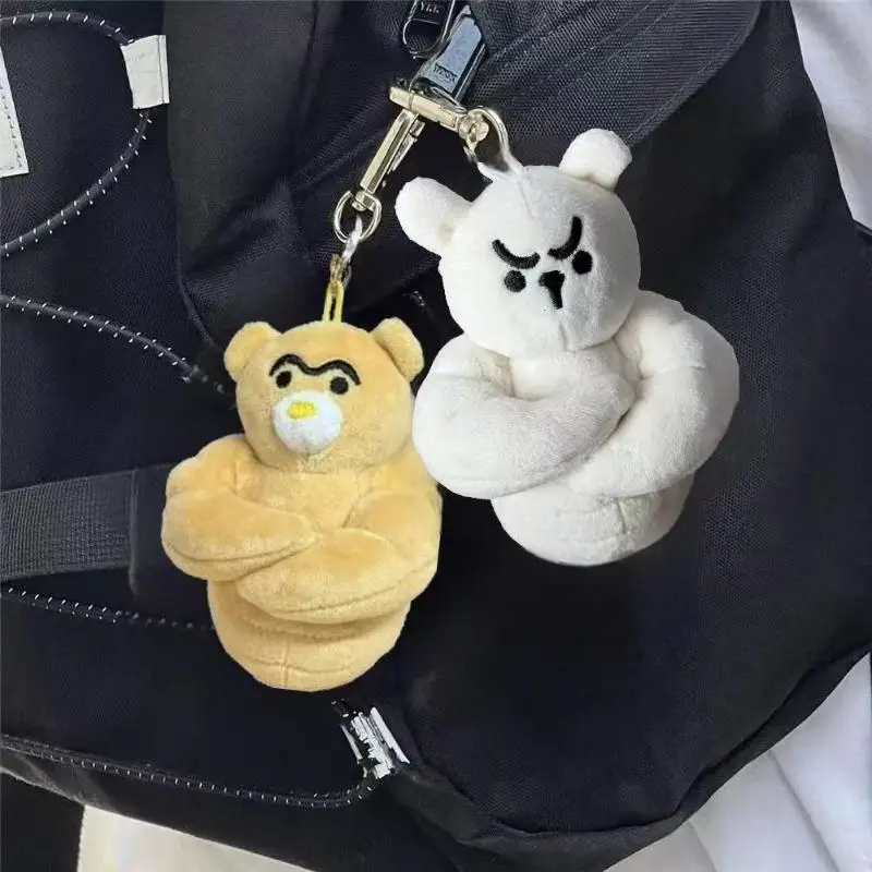

Creative Fun Muscle Bear Doll Pendant Plush Cute Rabbit Keychain Fashion Backpack Charm Decor Accessories Couple Gifts