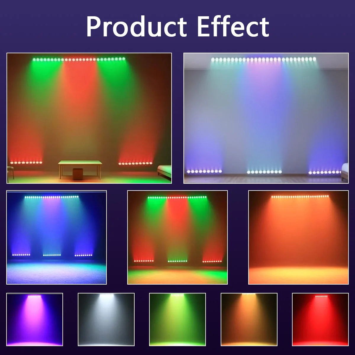 نظام RGBW LED Uplight مع DMX512 والتحكم الصوتي النشط درجة التثبيت الثابتة للمناسبات/الزفاف/المسرح