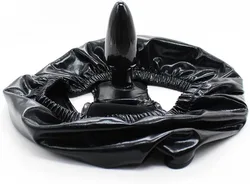 Patent Leather Female Chastity Belt with Dildo Plug Masturbator Pants Underwear Sexy Men Underwear Erotic Belt