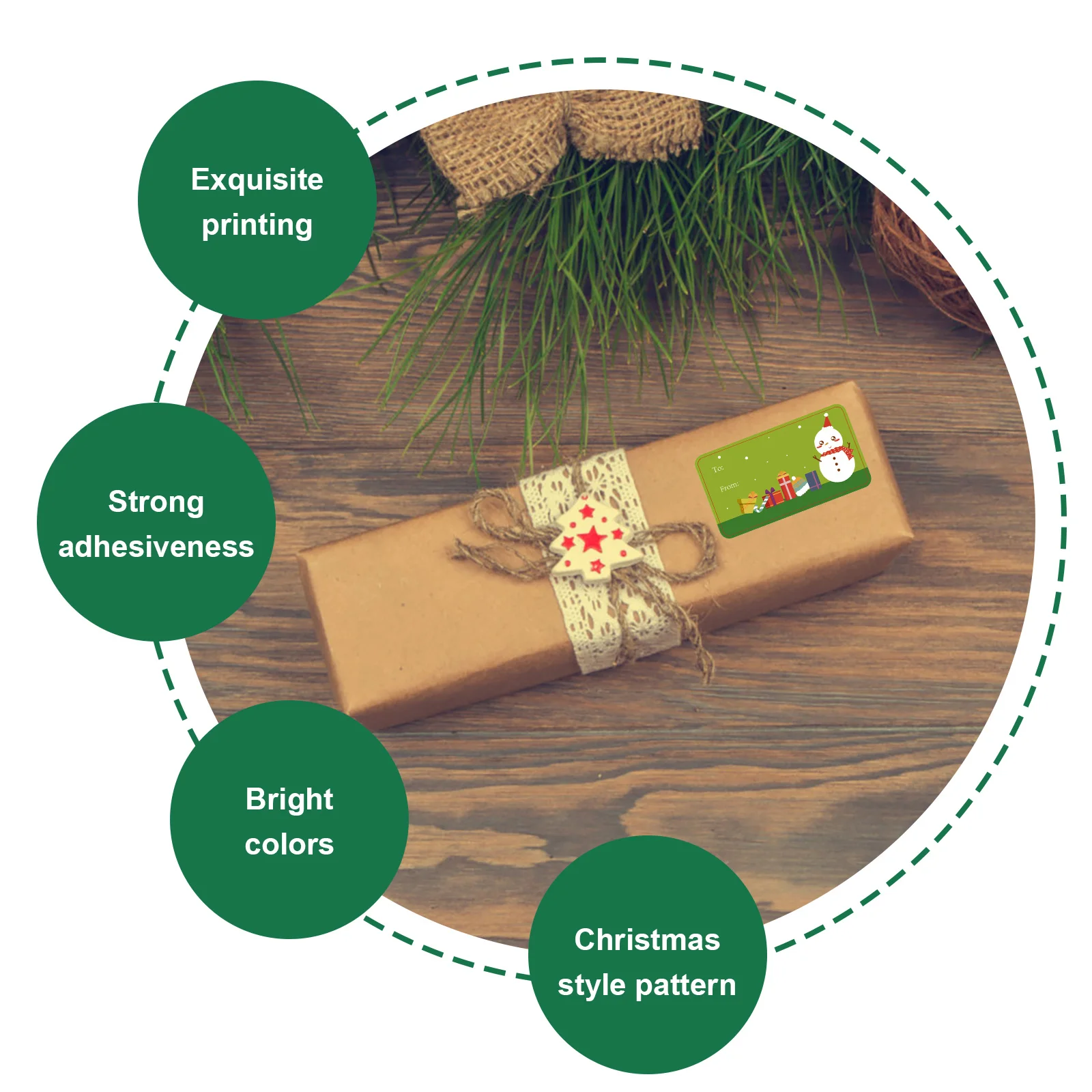 

Greeting Card Stickers Christmas Characters Xmas Label Adhesive Gift Wrapping Self-Adhesive Envelope