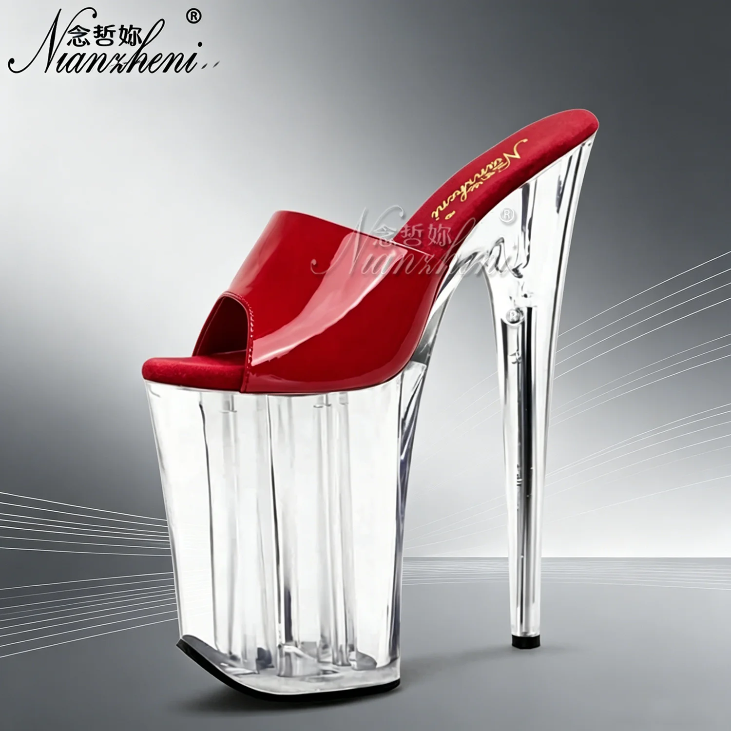 New Style Classics sweet 23cm slippers Exotic rome 9 Inches High Heels Sexy Fetish Stripper womens platform Big Size Real photos