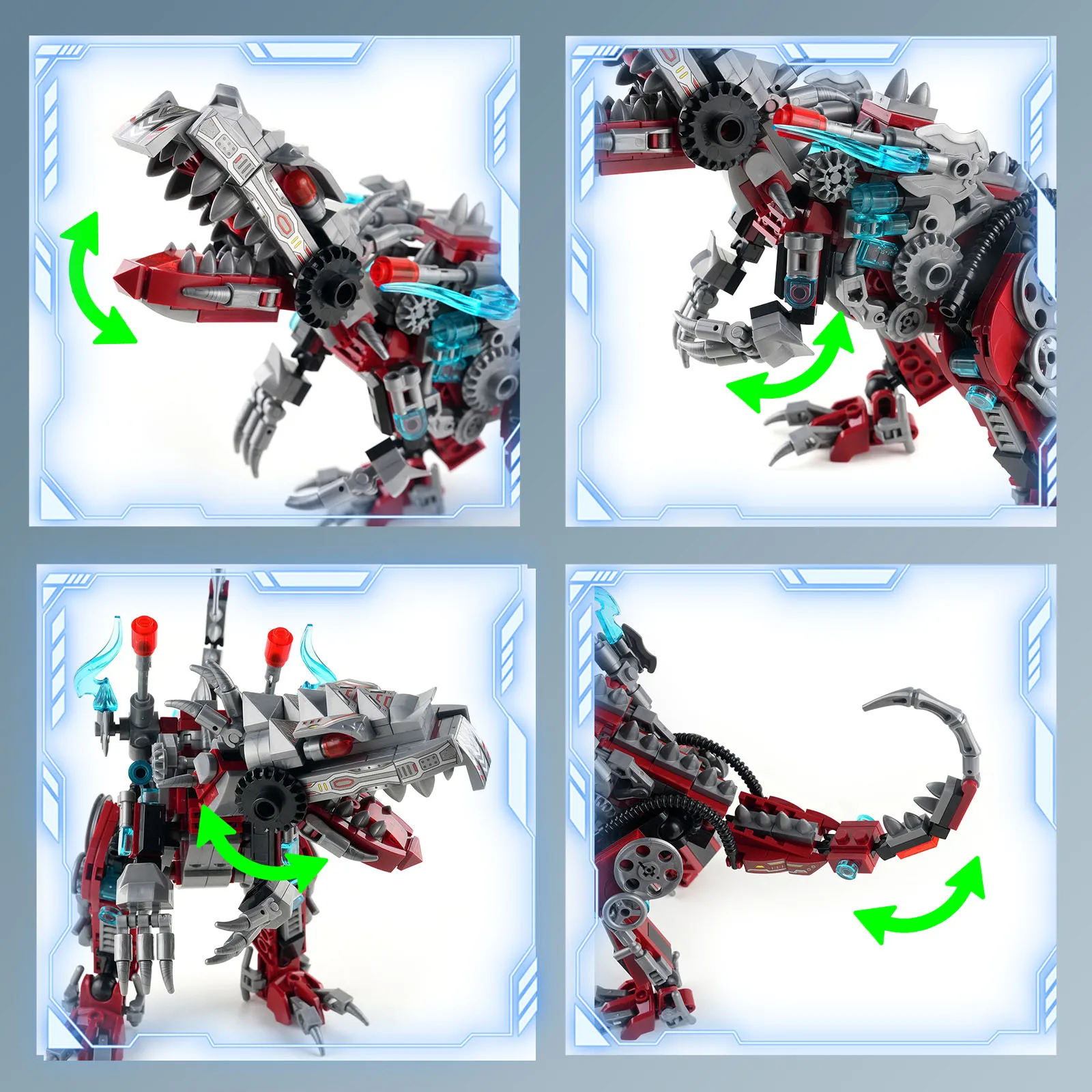 2 em 1 jurássico mecânico indominus rex dinossauro mundo modelo blocos de construção cidade lutador dino parque tijolos crianças brinquedo
