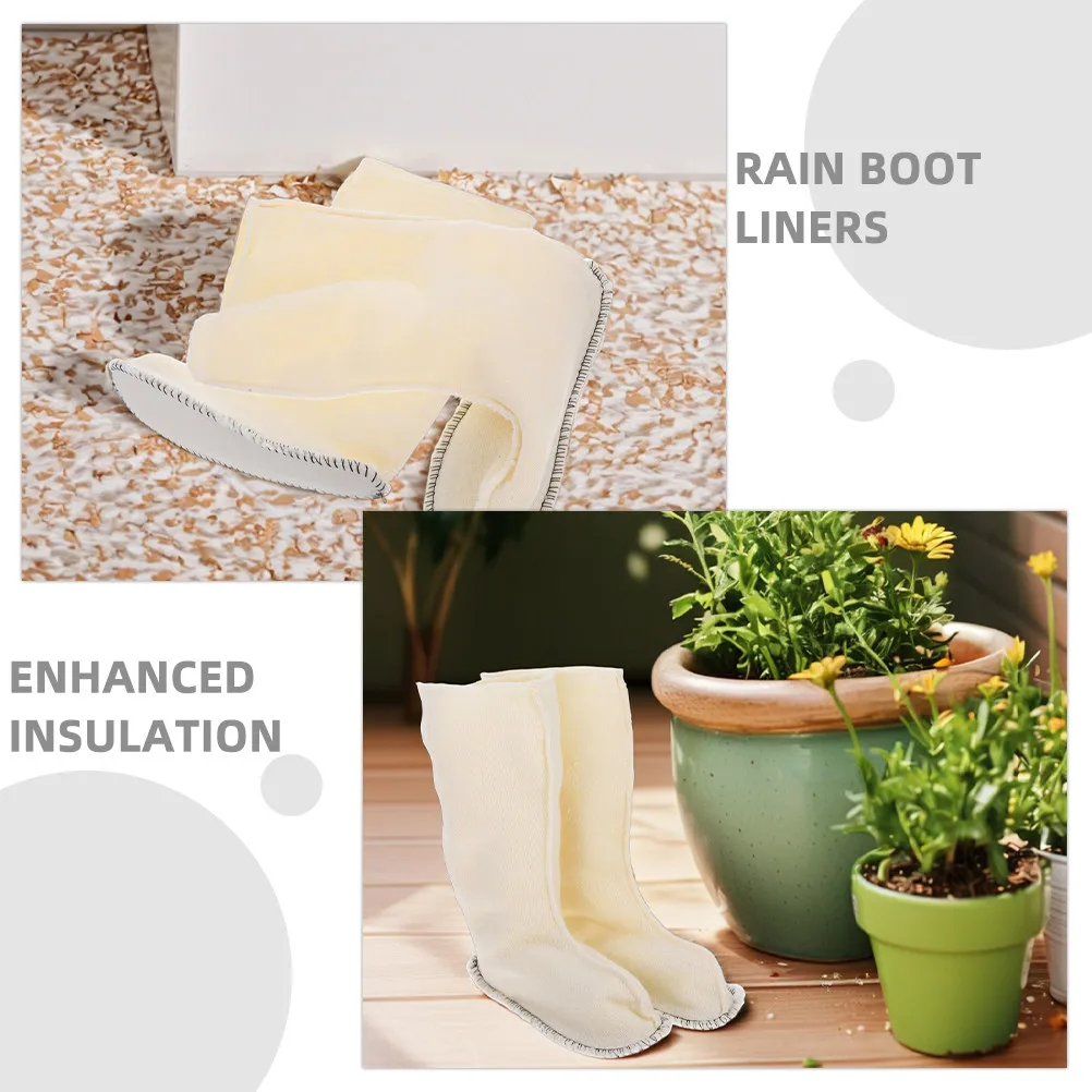 2Pairs Rain Boot Liners Thick Insulated Boot Liner Socks for Women Men Winter Outdoor Work Walking Boots Warm Detachable Liners view 6