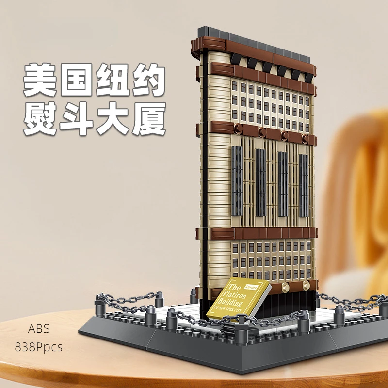 

Flatiron Building Blocks - 838PCS Eco-Friendly ABS Model Kit, Heat-Resistant 120°C Triangular Architecture for Kids 8+ & Collect