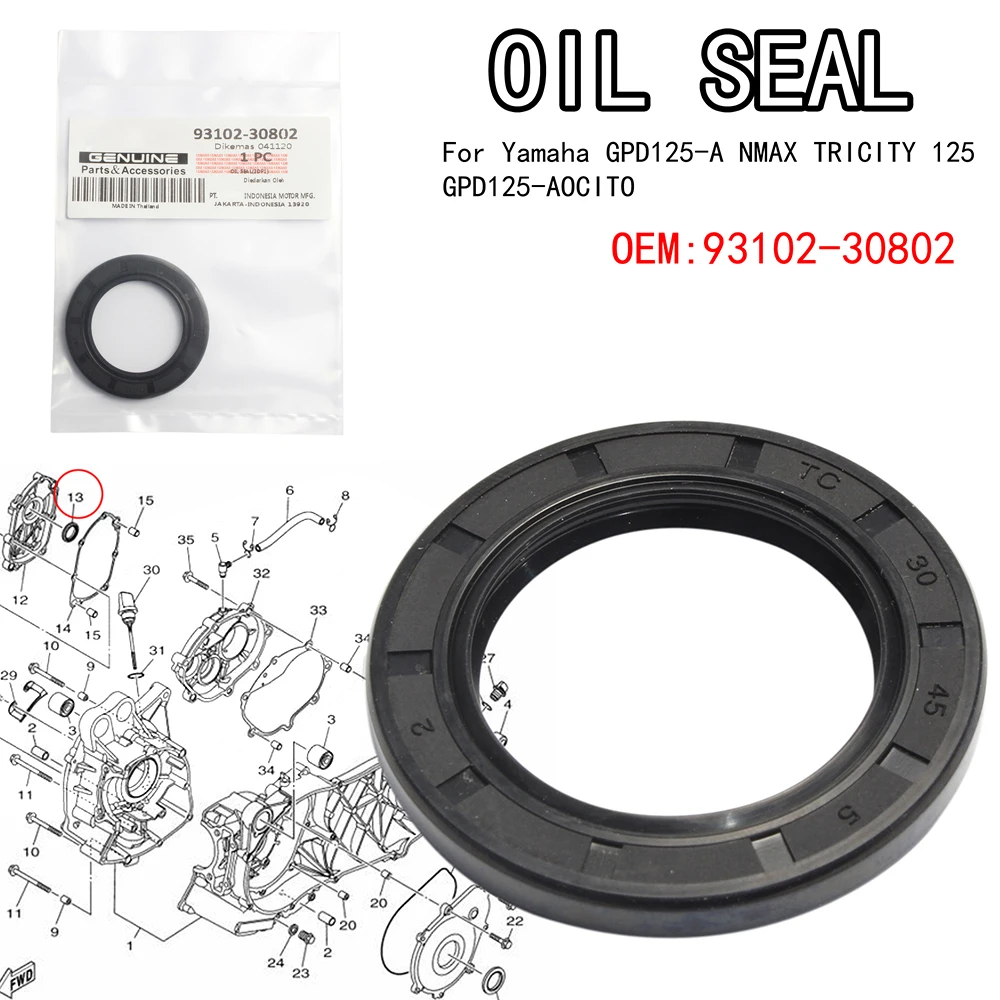 

Oil Seal Pulley For Yamaha GPD125-A NMAX TRICITY 125 GPD125-AOCITO 93102-30802