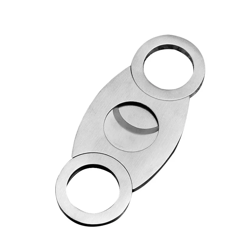 Portable Stainless Steel Cigar Scissors Shear Smoking Accessories, Guillotine with Double Blade Cigar Cutter