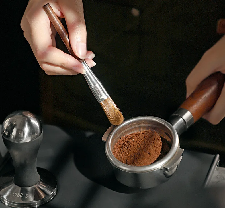 Coffee Portafilter Cleaning Brush Espresso Grinder Machine Accessories Soft/hard Wood Dusting Cleaners Espresso Cup Coffee Spoon