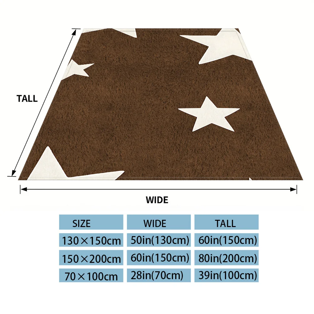 Brown Cream Stars Winter And Summer French Plush Blanket Soft And Fluffy Comfortable Wool Blanket Sofa Ideal Gift