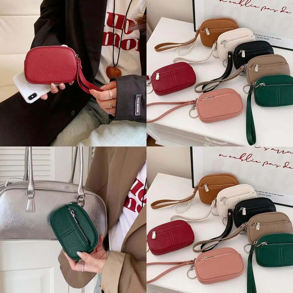 

X90D Zippers Keychain Wallet Coin with Wristlet Strap Small Wristlet Wallets