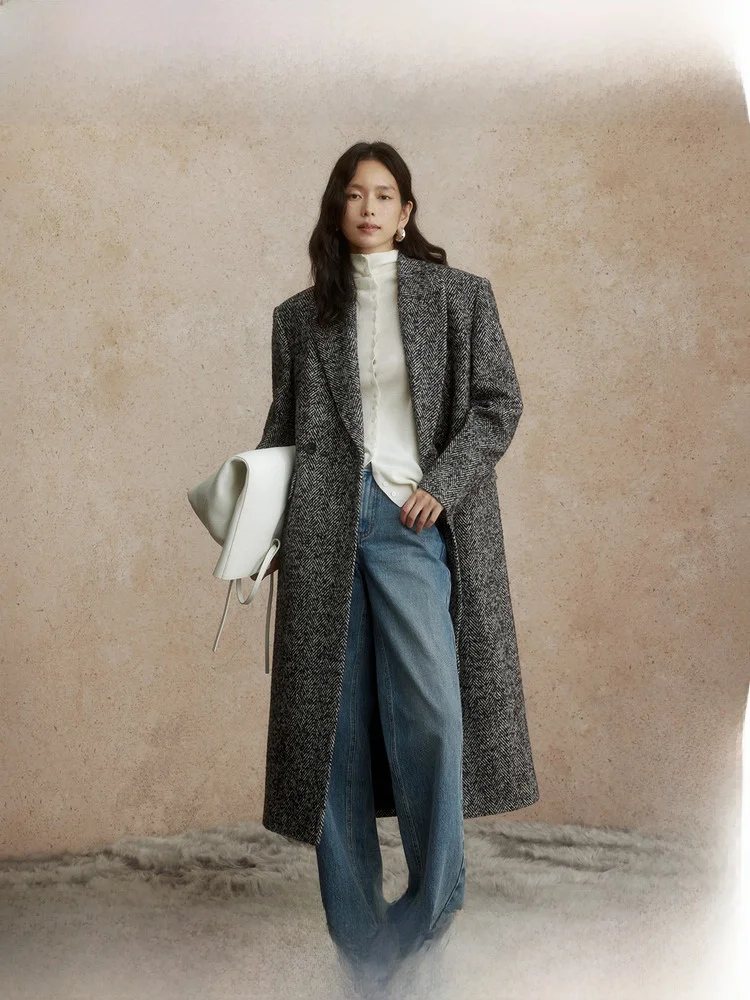 

nt Busin Women's Long Woolen Coat Zhizhi Golden Cup Double Breasted Suit Sle Winter Commute Faionable Ladies ...