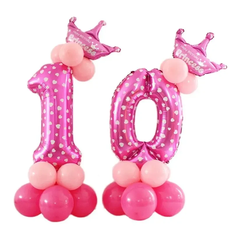 Happy Birthday Party Decorations Kids balloon Aluminium Digit Air Balls Event Party Wedding Supplies hats