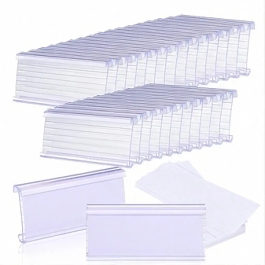 30Sets Clear Plastic Shelf Label Holders for Wire Shelving Retail Store Sign Holders Versatile Handwritten Printed Labels Shelf