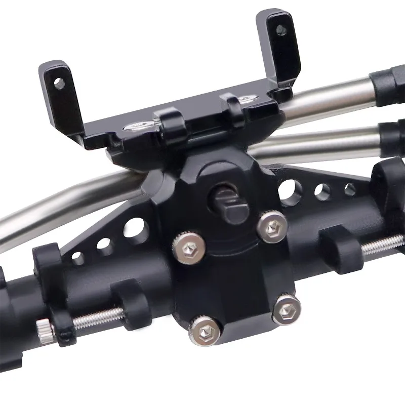 Plastic front and rear straight bridge with metal steering  seat, metal tie rod, suitable for 1/24 Scx24 RC upgrade accessories