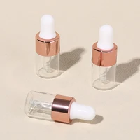 3 uds 2ml Mini botellas cuentagotas de vidrio transparente pequeñas con cuentagotas de vidrio para aceites esenciales muestra de viaje