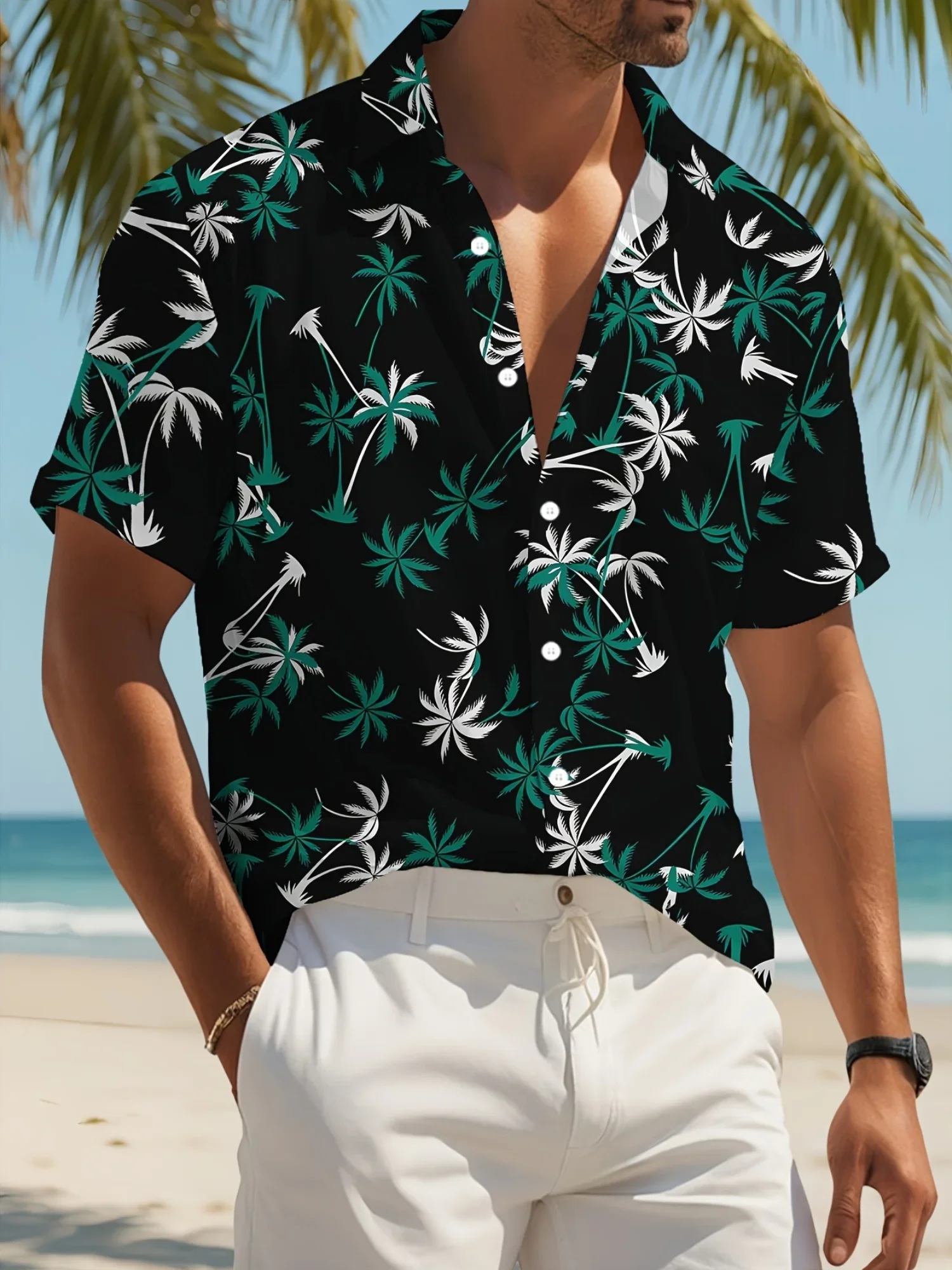 Men's Casual Hawaiian Shirt 2026 Summer Fashion Man Women Short Sleeve Eye-Catching Beach Party Print Tops