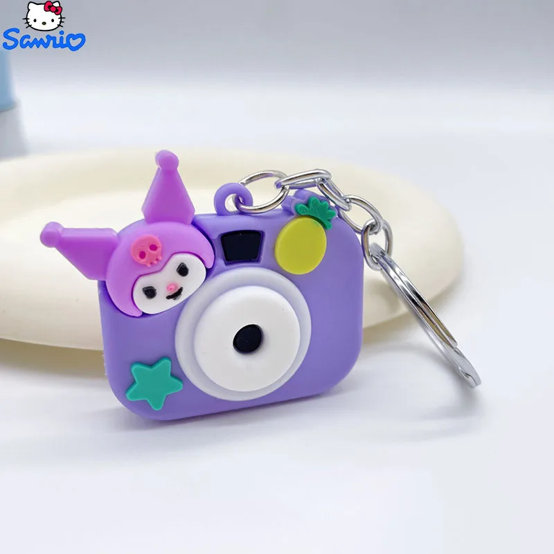 Hello Kitty Sanrio Cute Kuromi My Melody Cinnamoroll Kawaii Camera Keychain Cartoon Key Chain Charm Girls Anime Gifts Kids Toys