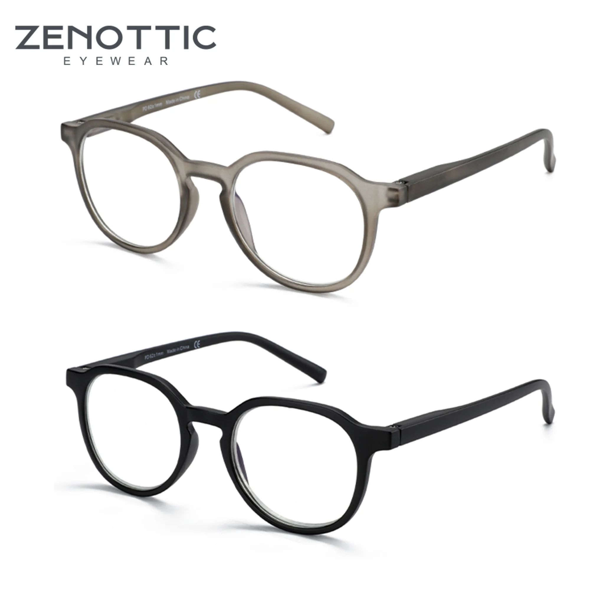 

ZENOTTIC 2024 Retro Circular Anti-blue Light Glasses Blue Light Blocking Round Computer Eyeglasses for Unisex Fashion 420007