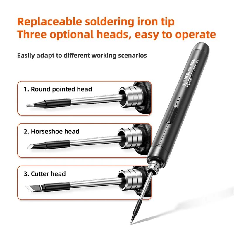 

J1UL1N USB перезаряжаемый портативный паяльник, 3 скорости, регулируемая температура, USB электрический утюг, мини-набор паяльников